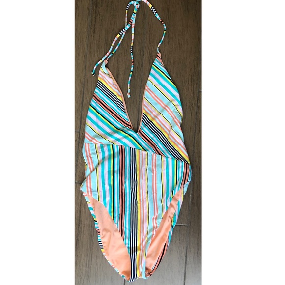 The Bikini Lab • plunge neck one piece • sz L - Picture 1 of 3
